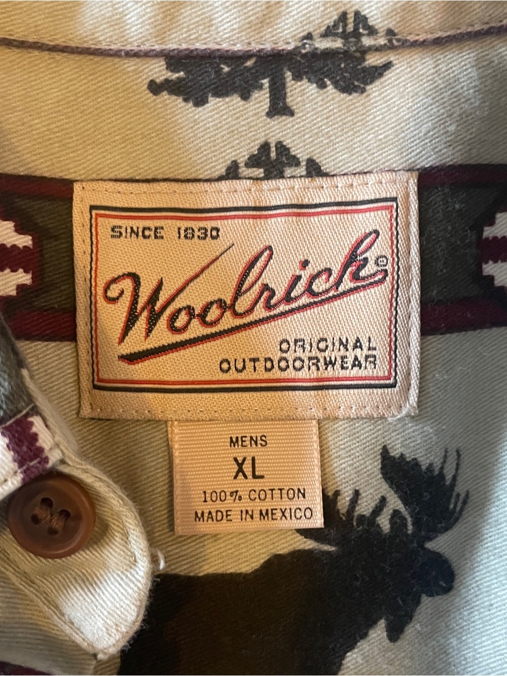 Vintage Woolrich Button Up Shirt Wildlife Pattern Extra Large Holiday Western - Picture 4 of 6